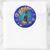 Rond Sticker Hawaii Surfing (Sac)