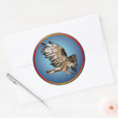 Rond Sticker Hawk Flying (Enveloppe)