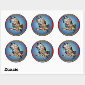 Rond Sticker Hawk Flying (Feuille)