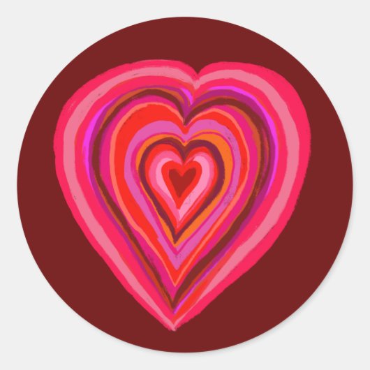 Rond Sticker Heart Classic Round (Devant)