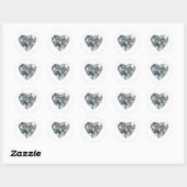 Rond Sticker Heart Diamond (Feuille)