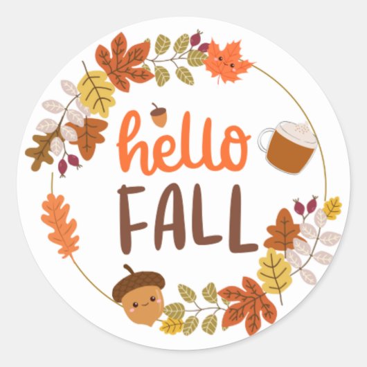 Rond sticker Hello Fall (Devant)