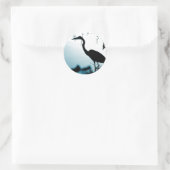 Rond Sticker Heron Silhouette (Sac)