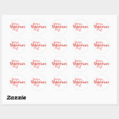 Rond Sticker Heureuse Sainte-Valentin amusant KRW (Feuille)