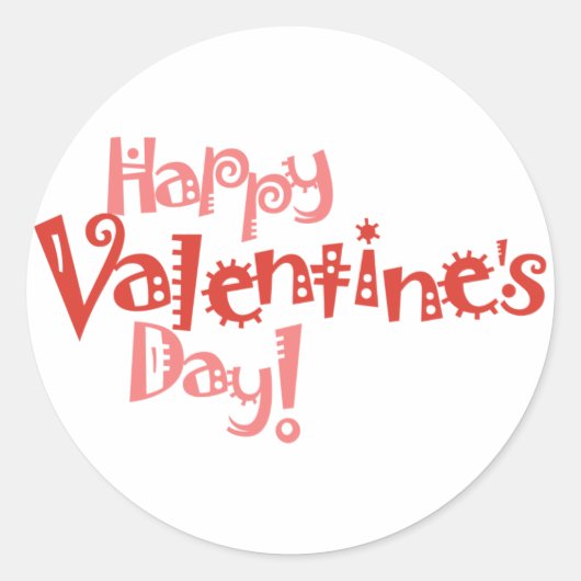 Rond Sticker Heureuse Sainte-Valentin amusant KRW (Devant)