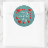 Rond Sticker Heureuse Sainte-Valentin Coeurs rouges (Sac)