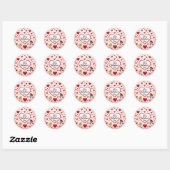 Rond Sticker Heureuse Sainte-Valentin : Répandre l'amou (Feuille)