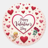 Rond Sticker Heureuse Sainte-Valentin : Répandre l'amou (Devant)
