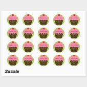 Rond Sticker Hip Retro Cupcake (Feuille)