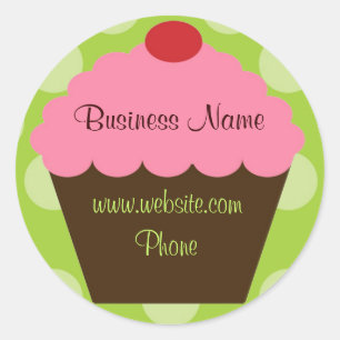 Rond Sticker Hip Retro Cupcake