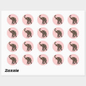 Rond Sticker Hippie Elephant (Feuille)
