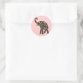 Rond Sticker Hippie Elephant (Sac)