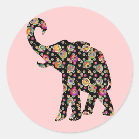 Rond Sticker Hippie Elephant (Devant)