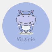 Rond Sticker Hippo mignon (Devant)