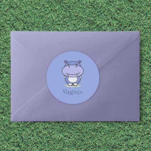 Rond Sticker Hippo mignon