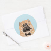 Rond Sticker Hipster Chow Chow Chig pour Amoureux de le (Enveloppe)