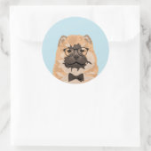 Rond Sticker Hipster Chow Chow Chig pour Amoureux de le (Sac)
