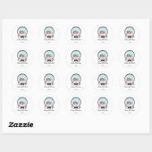 Rond Sticker hiver Snow Globe (Feuille)