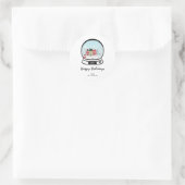 Rond Sticker hiver Snow Globe (Sac)