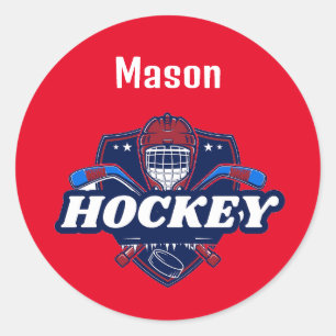 Rond Sticker Hockey Gear - Personnalisé -Ajouter le nom