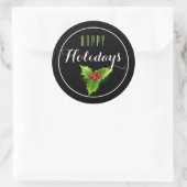Rond Sticker Holiday Holly & Berries (Sac)