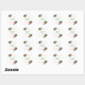 Rond Sticker Holly Branches Happest Holidays (Feuille)