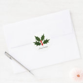Rond Sticker Holly Christmas Joyeux Noël (Enveloppe)