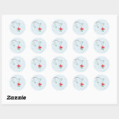 Rond Sticker Holly et Bird Favoriser ou Sceau d'envelop (Feuille)