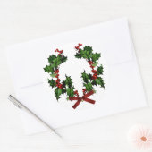 Rond Sticker Holly Wreath (Enveloppe)