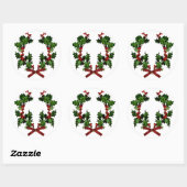 Rond Sticker Holly Wreath (Feuille)