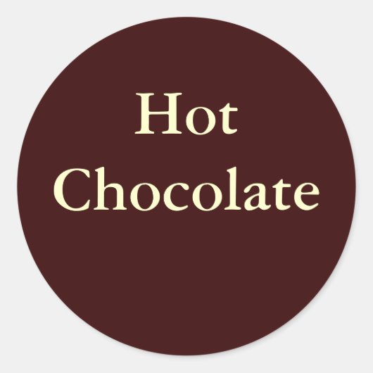 Rond Sticker "Hot Chocolate" - Simple et élégant (Devant)