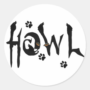 Rond Sticker Howl Wolf