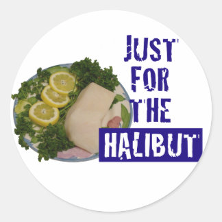 Rond Sticker humoristique pour le flétan
