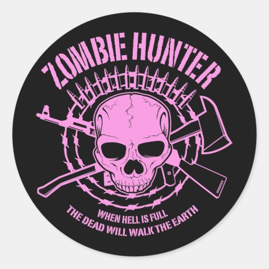 Rond Sticker Hunter Zombie (Devant)