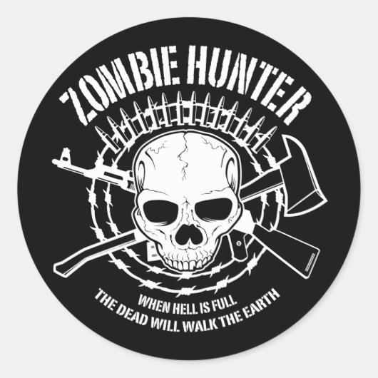 Rond Sticker Hunter Zombie (Devant)