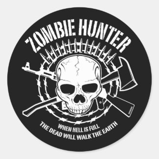 Rond Sticker Hunter Zombie