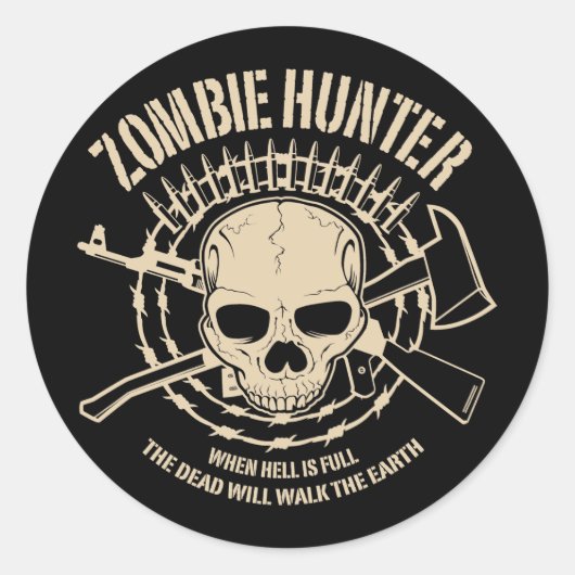 Rond Sticker Hunter Zombie (Devant)