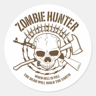 Rond Sticker Hunter Zombie