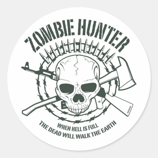 Rond Sticker Hunter Zombie (Devant)