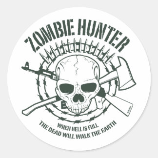 Rond Sticker Hunter Zombie