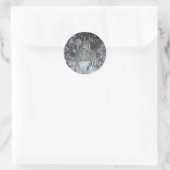 Rond Sticker Husky Sibérien d'hiver (Sac)