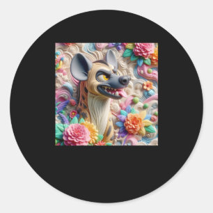 Rond Sticker Hyena Hyenas 3d