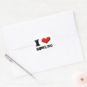 Rond Sticker I Heart Bowling (Enveloppe)