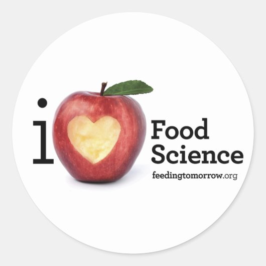 Rond Sticker "I Heart Food Science" (Devant)