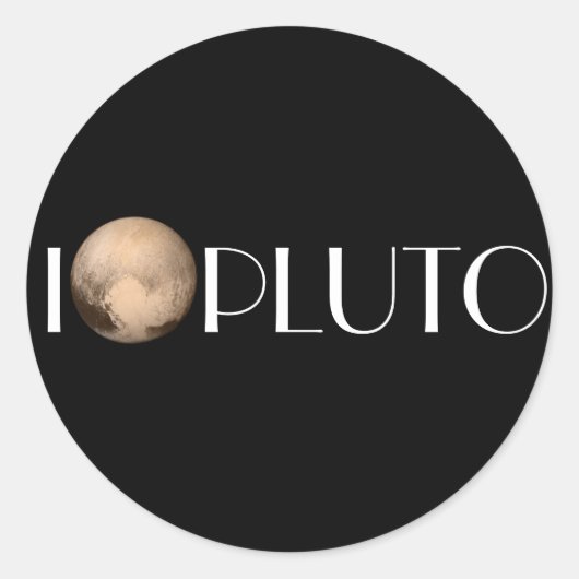 Rond Sticker I Heart Pluto New Horizon (Devant)