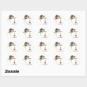 Rond Sticker I Love Opossum (Feuille)