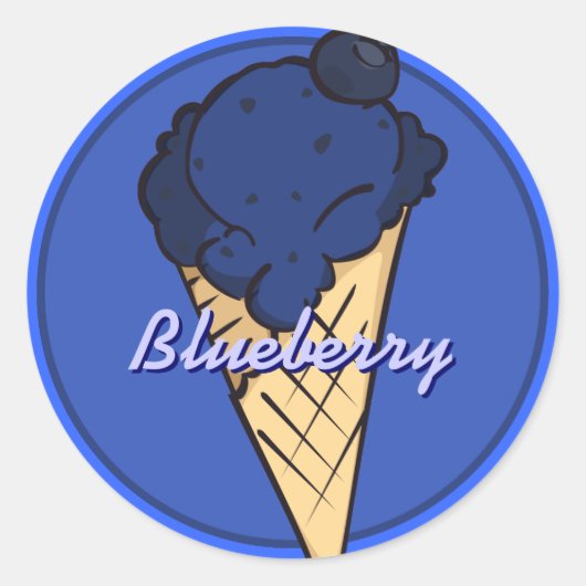 Rond Sticker Icecream Blueberry (Devant)