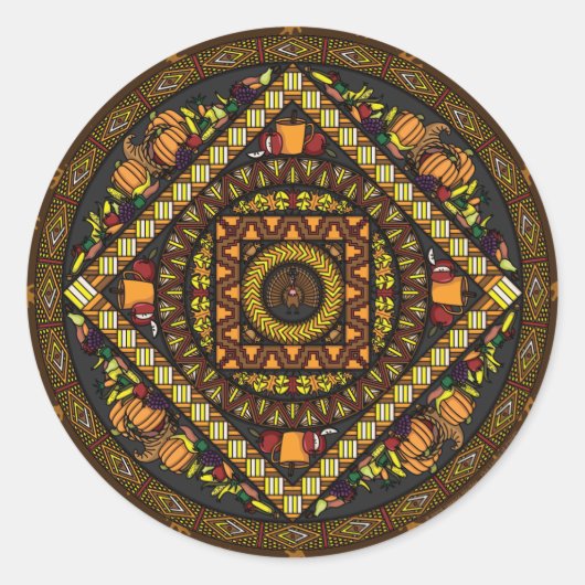 Rond Sticker Icons Thanksgiving (Devant)
