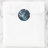 Rond Sticker - Icy Blue Moon Phases Celestial Moon Desi (Sac)