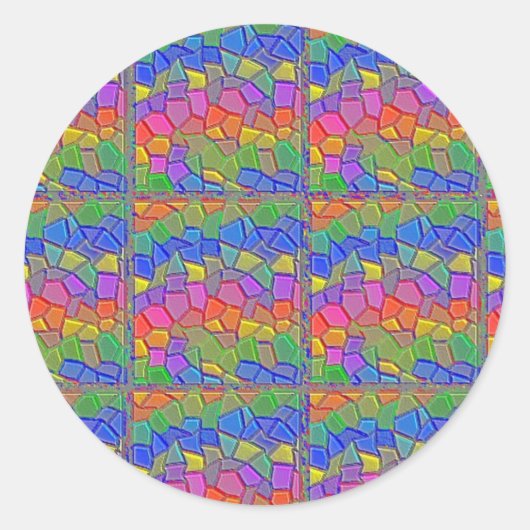 Rond Sticker Imaginaire mosaïque (Devant)